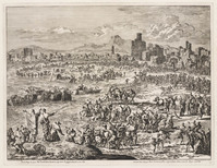 KG 05681
<br/>
Tweede plaag: kikkers
<br/>
<em>Luyken, Jan (1649-1712)</em>